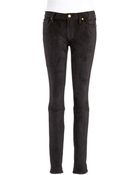 7 For All Mankind Sueded Skinny Pants - Lyst