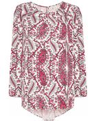 Noё Part Two Printed Red Sillas Printed Paisley Top - Lyst