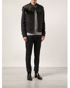 Lanvin Goat Fur Panel Jacket - Lyst