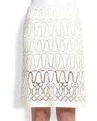 Donna Karan New York Eyelet Lace Skirt - Lyst