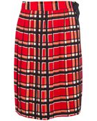 Marc By Marc Jacobs Plaid Pleated Midi Skirt - Lyst