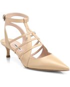 Miu Miu Kitten Heel Patent Leather Pumps - Lyst