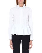 Burberry Peplum-Waist Stretch-Cotton Shirt - Lyst