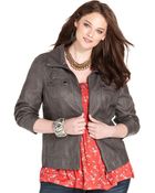 American Rag Plus Size Faux-Leather Bomber Jacket - Lyst