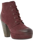 Steve Madden Raspy Leather Lace Up Ankle Boots - Lyst