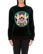 Mary Katrantzou Embroidered Velvet Sweatshirt - Lyst