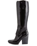 3.1 Phillip Lim Runway Juno Lace-Up Patent Leather Knee Boot - Lyst