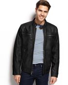 Calvin Klein Faux Leather Moto Jacket - Lyst
