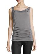 Donna Karan New York Draped Twisted-Strap Jersey Top - Lyst