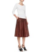 Lafayette 148 New York Glazed Weightless Lambskin Skirt - Lyst