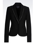 Armani Jeans Single-Breasted Jacket In Technical Viscose - Lyst