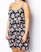 Asos Curve Exclusive Playsuit in Floral Print - Lyst