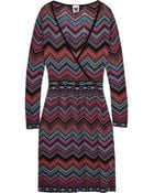M Missoni Wrap-Effect Chevron-Knit Dress - Lyst