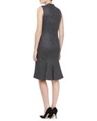 Zac Posen Cap Sleeve V Neck Dress Gray Heather - Lyst