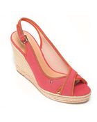 Tommy Hilfiger Piped Peep-Toe Wedge - Lyst