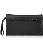 Valentino Leather Clutch with Rockstud Trim - Lyst