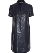 Halston Heritage Sequined Voile Mini Dress - Lyst