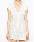AX Paris Button Through Playsuit - Lyst