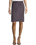 Halston Heritage Ultrasuede® Slit Pencil Skirt - Lyst