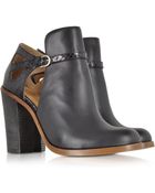 Maison Martin Margiela Black Cut-Out Leather Ankle Boot - Lyst