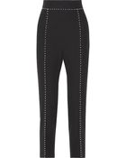 Alexander McQueen Embellished Crepe Skinny Pants - Lyst