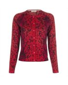 Paul Smith Red Floral Polka Print Wool Cardigan - Lyst