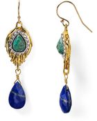 Alexis Bittar Feathered Chrysocolla & Lapis Drop Earrings - Lyst