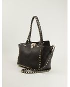 Valentino Small Rockstud Trapeze Tote - Lyst