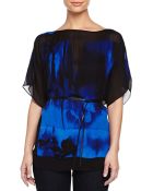 Halston Heritage Half-Sleeve Printed & Belted Tunic - Lyst