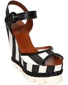 Dolce & Gabbana 140Mm Patent & Striped Wedge Sandals - Lyst