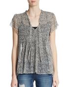 Joie Pebble-print Silk Blouse - Lyst