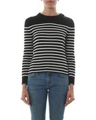 Saint Laurent Breton-Stripe Cotton Sweater - Lyst