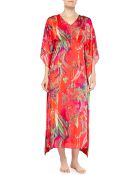 Natori Katerina Ikat-Print Satin Georgette Caftan - Lyst