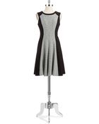 Calvin Klein Houndstooth Fit And Flare Dress - Lyst