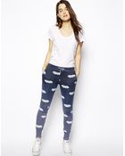 Zoe Karssen Bat-print Cotton-blend Track Pants - Lyst