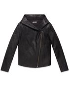 Helmut Lang Washed Leather Hooded Jacket - Lyst