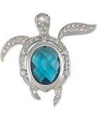 Carolee Silver-Tone Blue Stone Sea Turtle Pin - Lyst