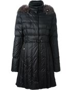 Fay Fauxfur Trimmed Hood Padded Coat - Lyst