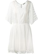 Nina Ricci Ivory Silk And Lace Dress - Lyst