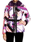 Emilio Pucci Jacket Coat Print With Fur - Lyst