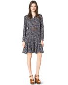 Michael Kors Blossomprint Belted Dress - Lyst