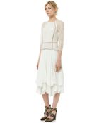 Rebecca Taylor Lace Sleeve Crepe Dress - Lyst