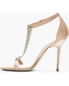 Burberry Prorsum Nude Crystal Embellished Heeled Sandals - Lyst