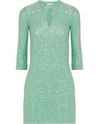 Oscar de la Renta Sequined Silk-Blend Mini Dress - Lyst