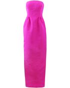 Oscar de la Renta Strapless Column Gown - Lyst