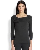Donna Karan New York Draped Jersey Tee - Lyst