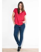 Violeta By Mango Ribbed Neck Blouse - Lyst
