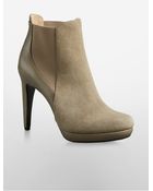 Calvin Klein Britney Suede + Leather Bootie - Lyst