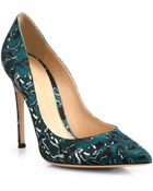 Mary Katrantzou Lisa Printed Satin Pumps - Lyst