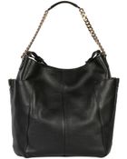 Jimmy Choo Anna Glossy Soft Leather Shoulder Bag - Lyst
